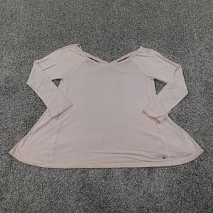 American Eagle Shirt Womens S Pink Long Sleeve Casual Preppy Lightweight Stretch